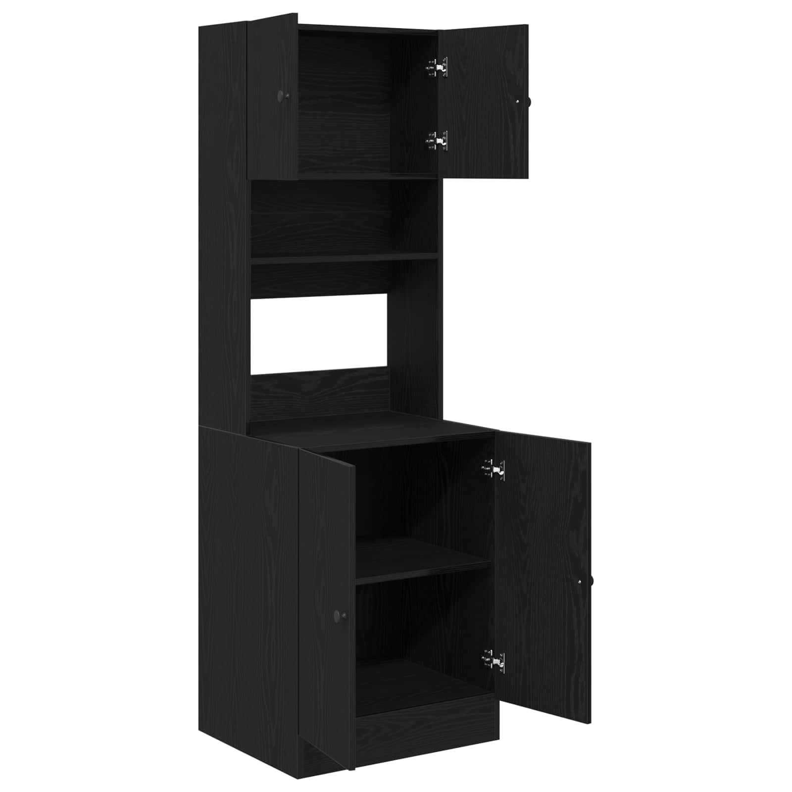 Kuhinjski bufet s policom 2 pcs Crni hrast 60 x 50 x 180 cm