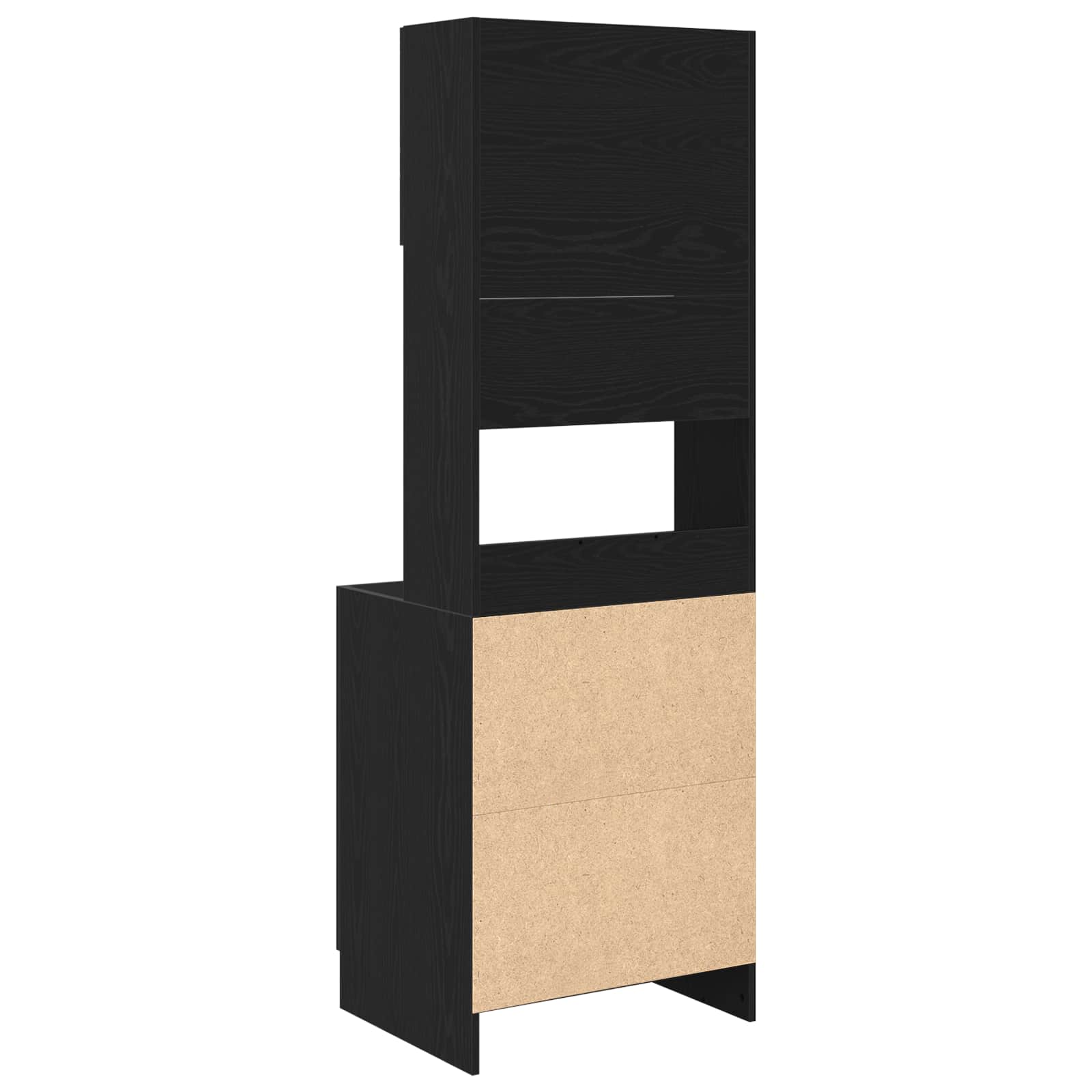 Kuhinjski bufet s policom 2 pcs Crni hrast 60 x 50 x 180 cm