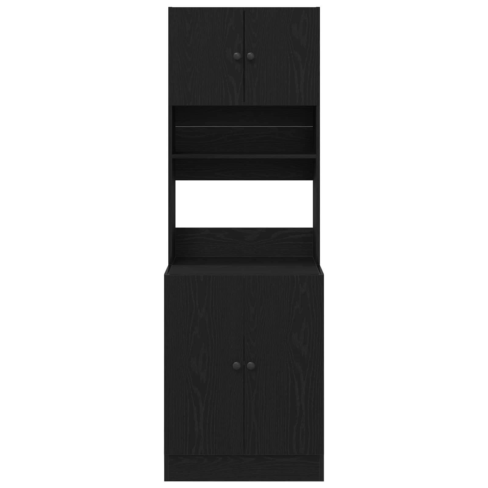 Kuhinjski bufet s policom 2 pcs Crni hrast 60 x 50 x 180 cm