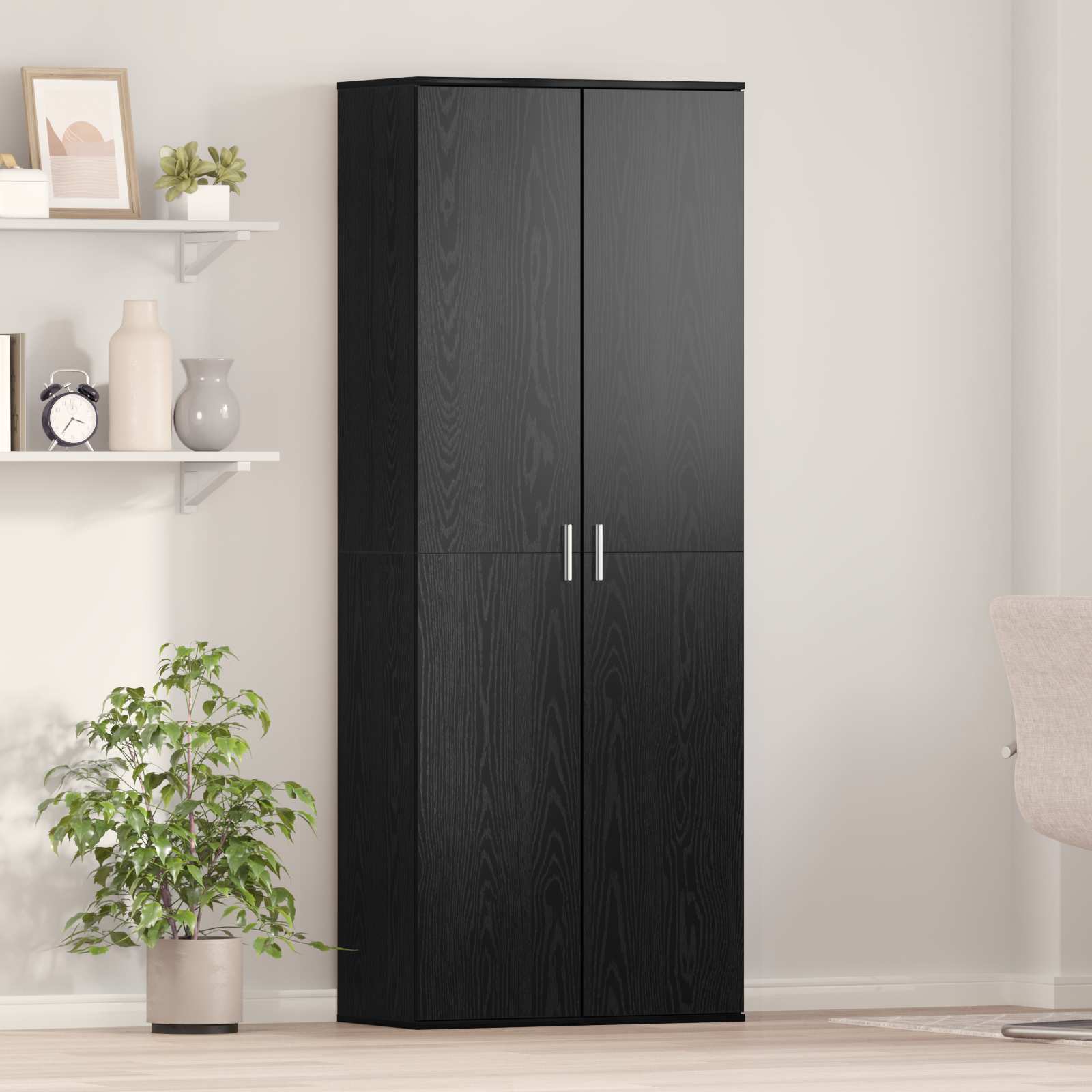Highboard Crni hrast 70 x 33.5 x 180 cm Konstruirano drvo