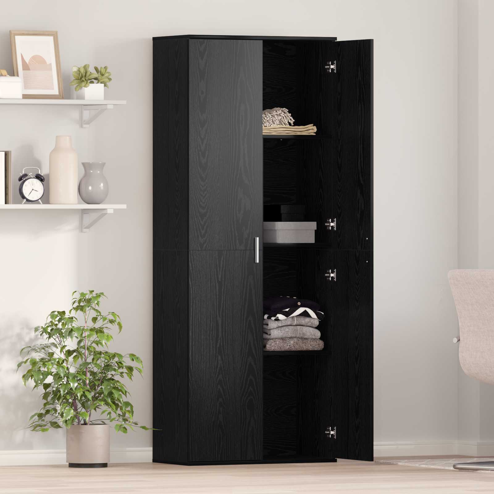 Highboard Crni hrast 70 x 33.5 x 180 cm Konstruirano drvo