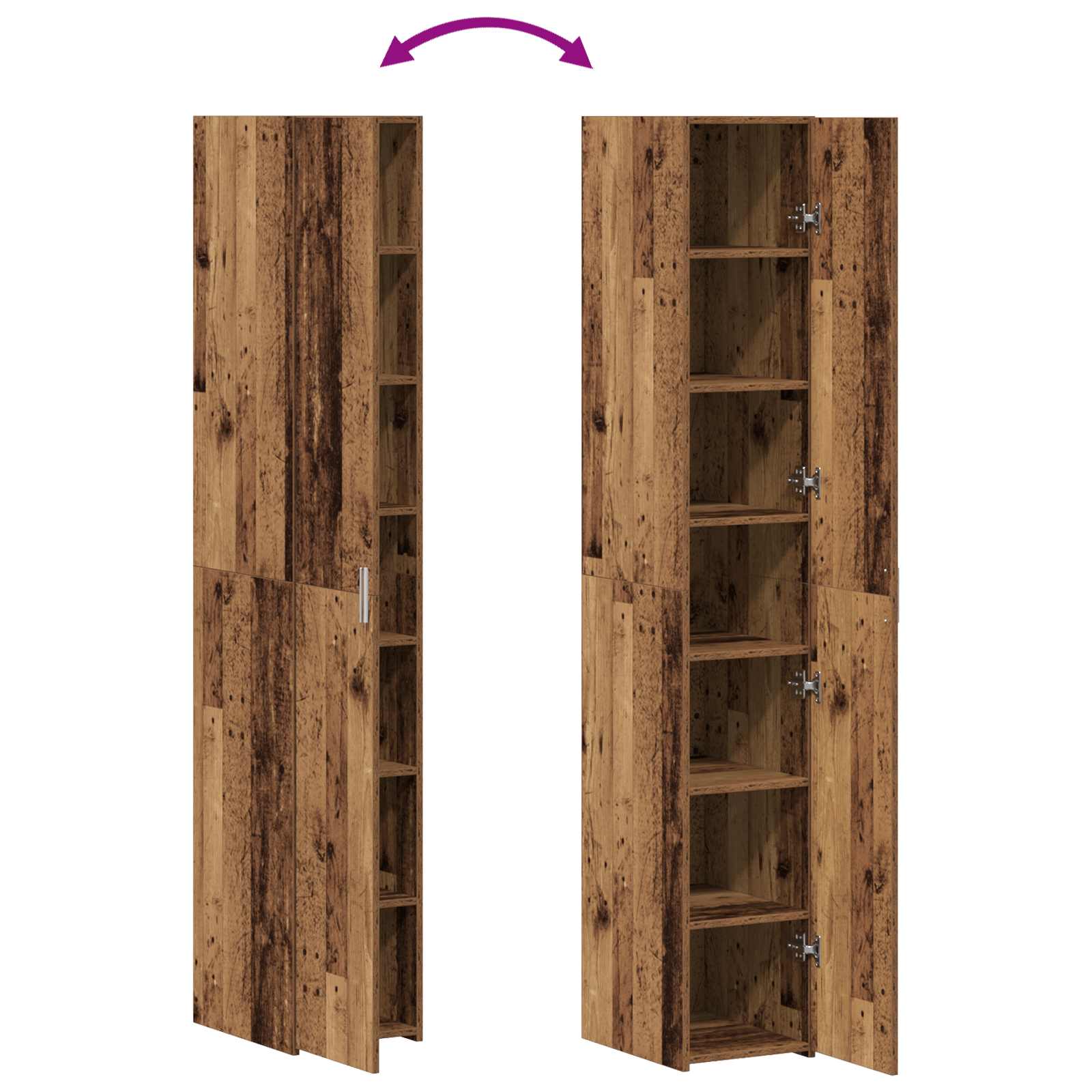Highboard 2 pcs Staro drvo 30 x 42,5 x 185 cm