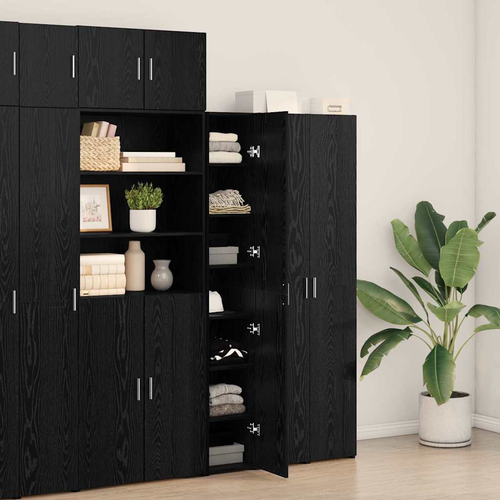 Highboard 2 pcs Crni hrast 30 x 42,5 x 185 cm