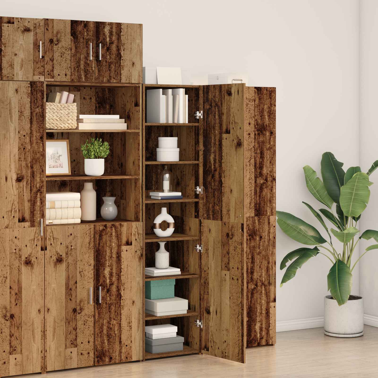 Highboard 2 pcs Staro drvo 50 x 42,5 x 185 cm