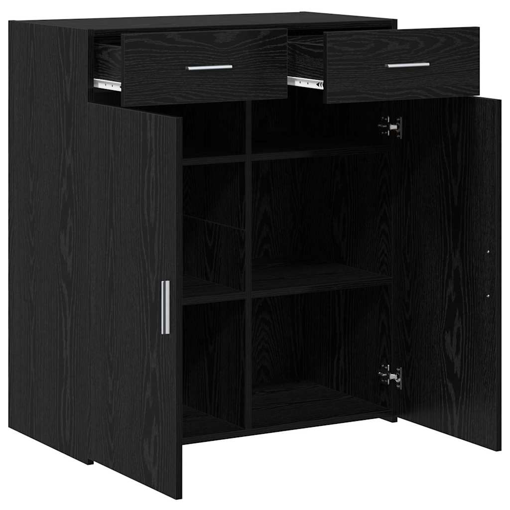 Ormarić za pohranu s ladicama Crni hrast 80 x 42.5 x 93.5 cm