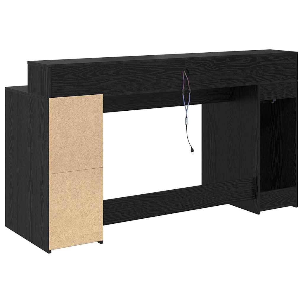 Stol s ladicama Crni hrast 160 x 55 x 91 cm Konstruirano drvo