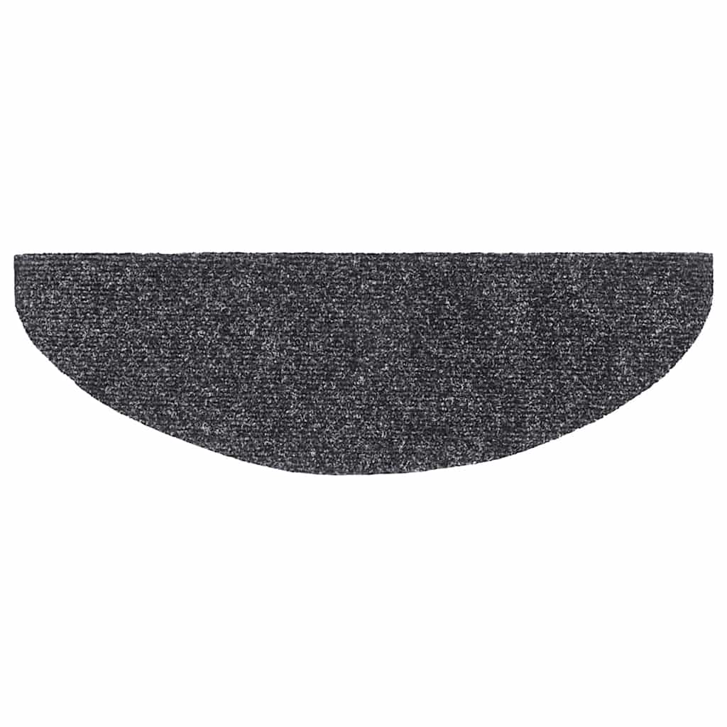 Prostirke za stepenice, samoljepljive, 20 kom., 65x21x4 cm, tamno sive, poluokrugle, velike