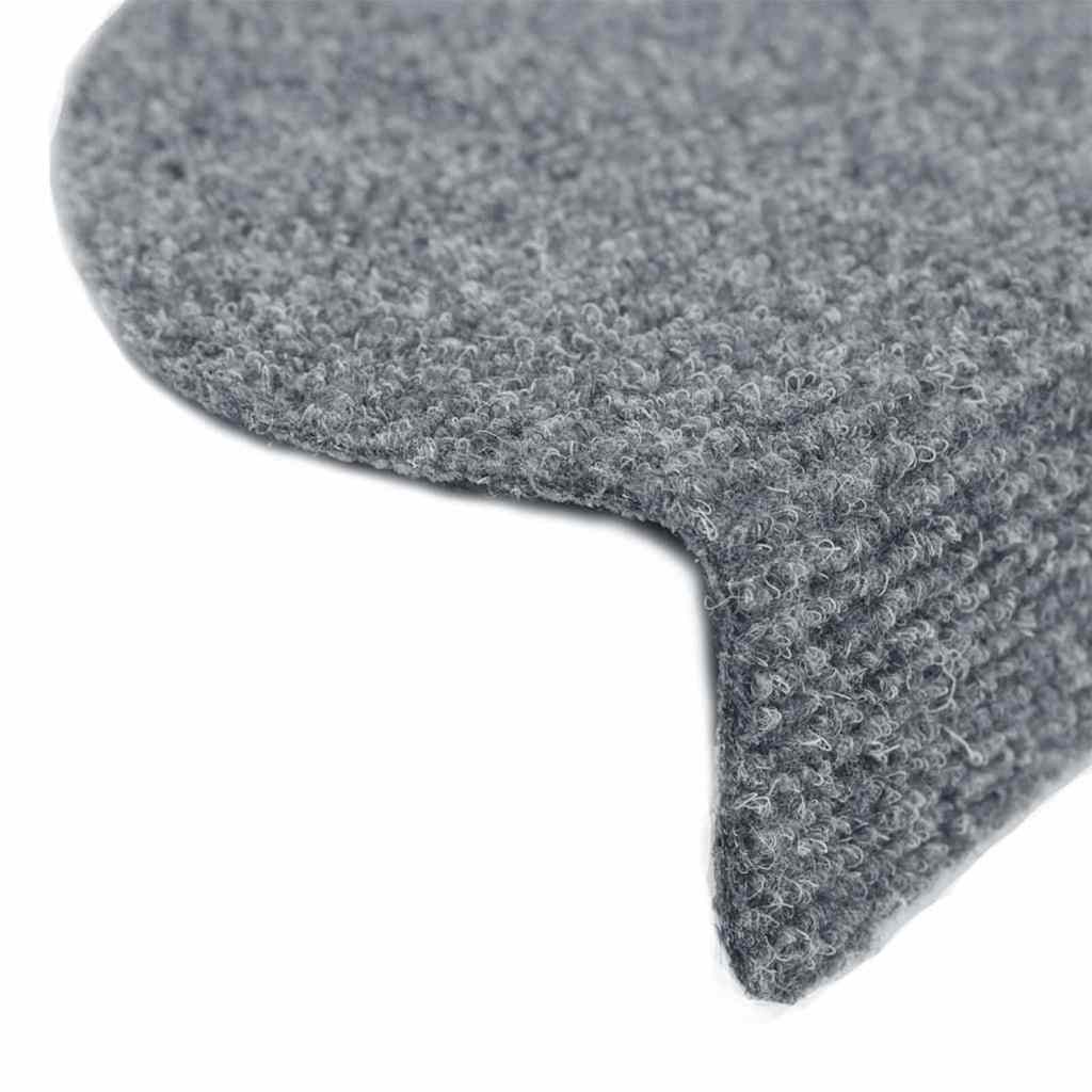 Prostirke za stepenice, samoljepljive, 20 kom., 65x21x4 cm, svijetlo sive, poluokrugle, velike