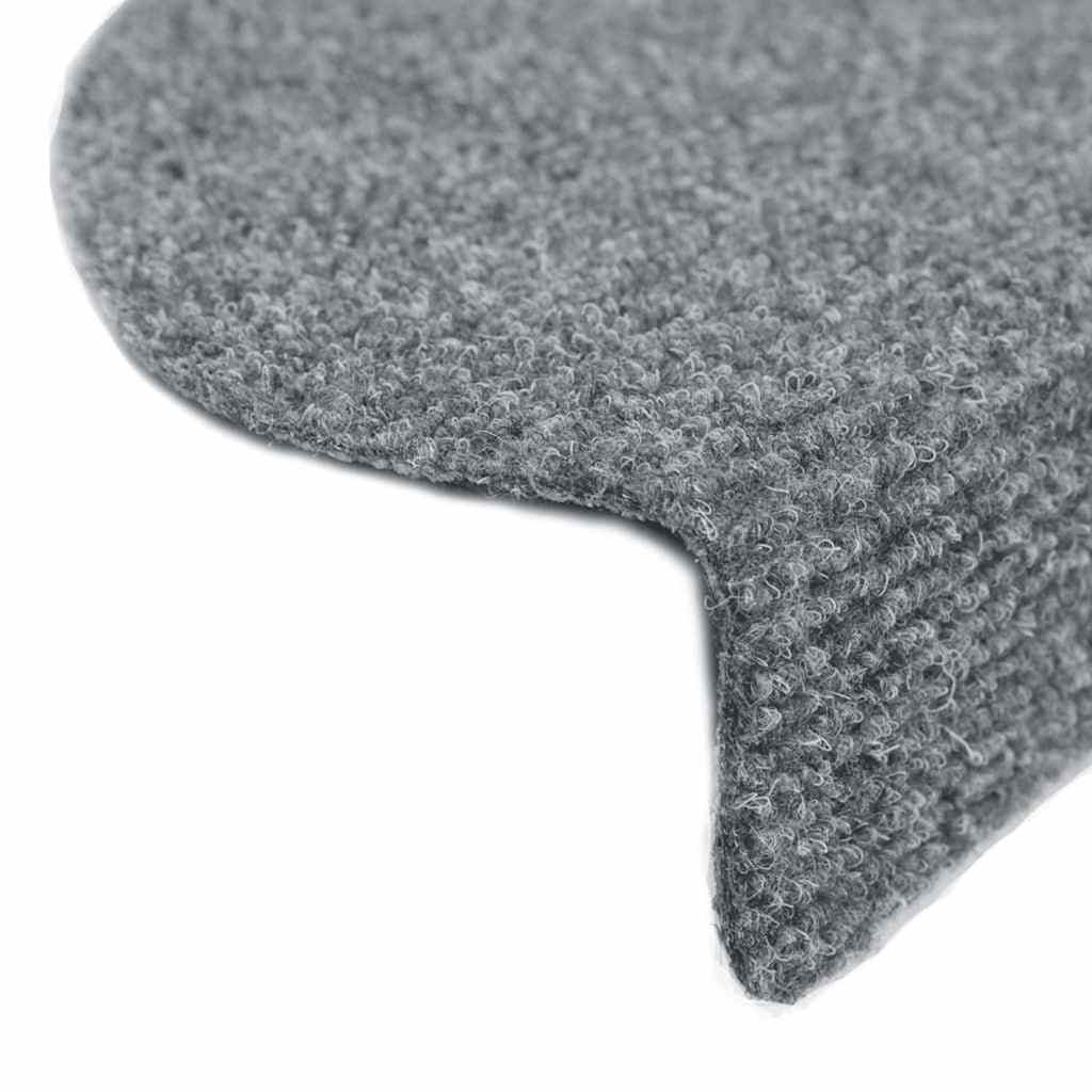 Prostirke za stepenice, samoljepljive, 30 kom., 65x21x4 cm, svijetlo sive, poluokrugle, velike