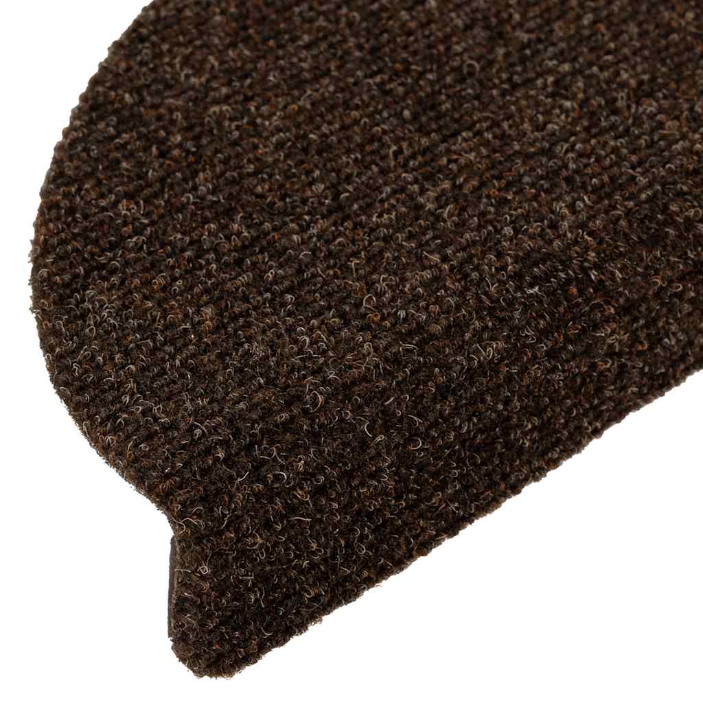 Prostirke za stepenice, samoljepljive, 20 kom, 56x17x3 cm, smeđe, poluokrugle