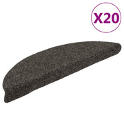 Prostirke za stepenice, samoljepljive, 20 kom 56x17x3 cm, antracit, poluokrugle