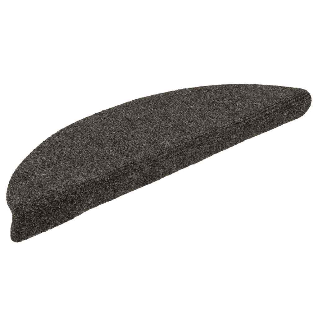 Prostirke za stepenice, samoljepljive, 20 kom 56x17x3 cm, antracit, poluokrugle
