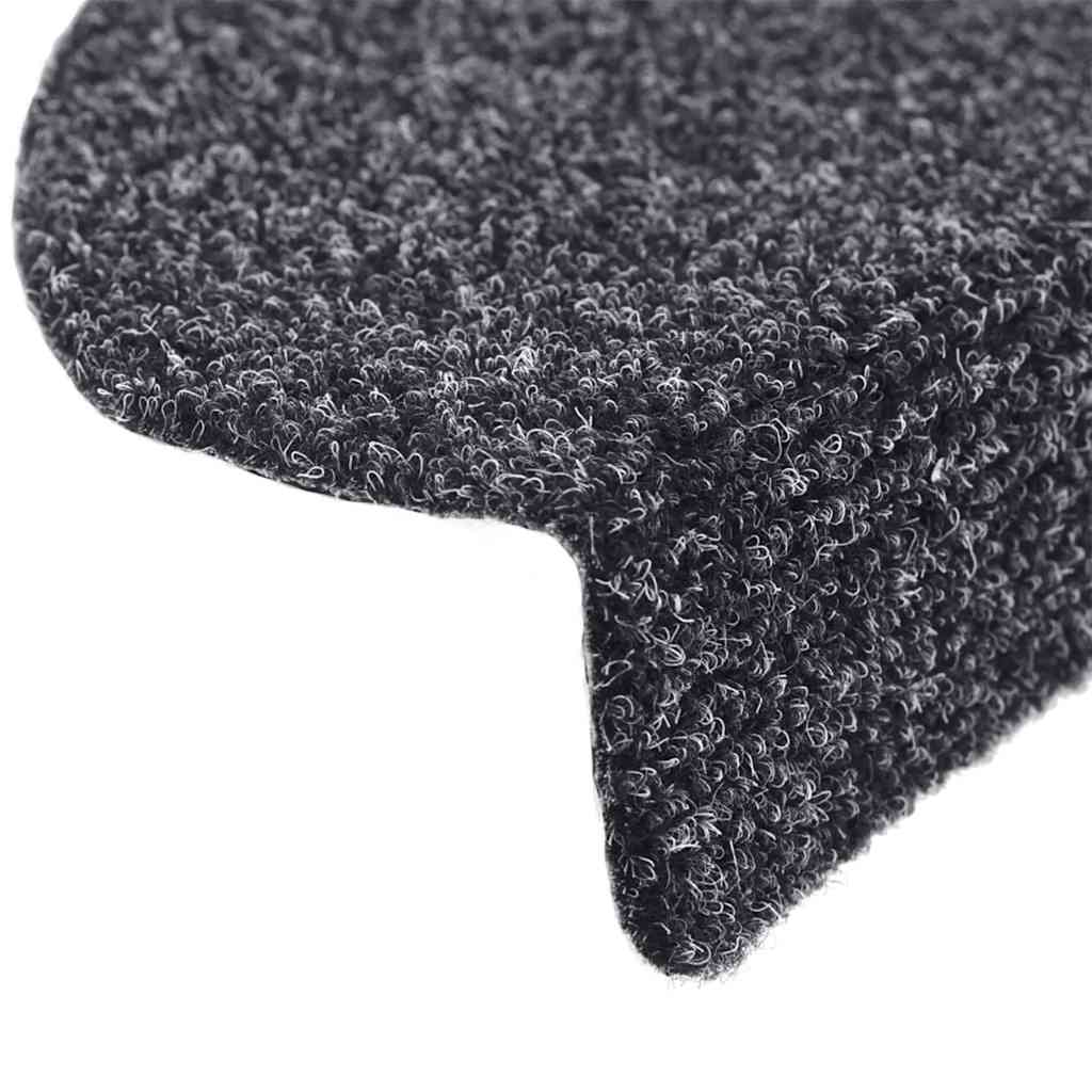 Prostirke za stepenice, samoljepljive, 30 kom, 56x17x3 cm, tamno sive, poluokrugle