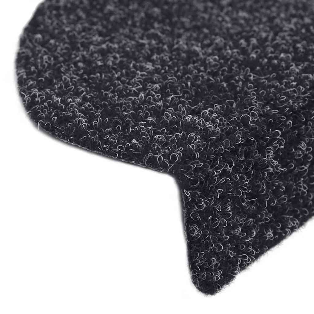 Prostirke za stepenice samoljepljive 30 kom 56x17x3 cm crne poluokrugle