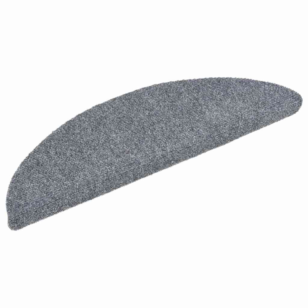 Prostirke za stepenice, samoljepljive, 30 kom, 56x17x3 cm, svijetlo sive, poluokrugle