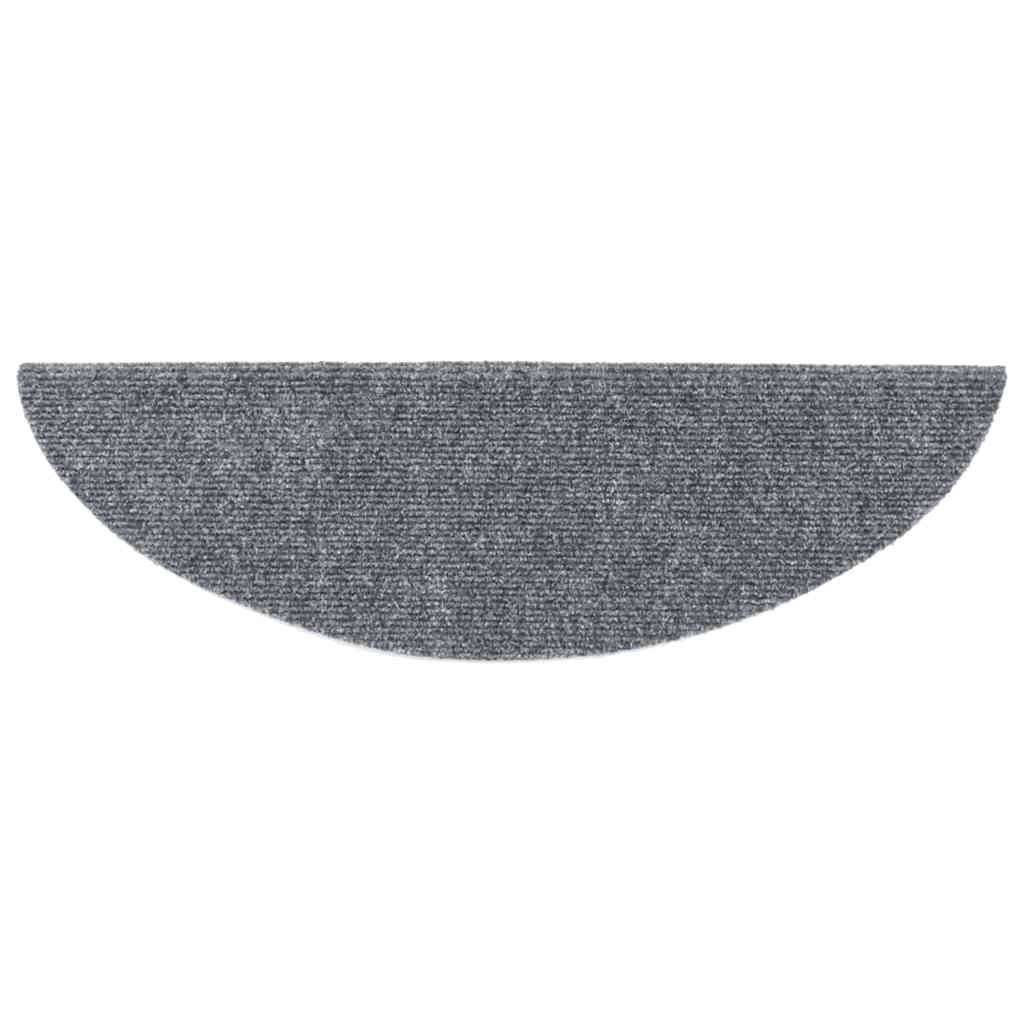 Prostirke za stepenice, samoljepljive, 30 kom, 56x17x3 cm, svijetlo sive, poluokrugle