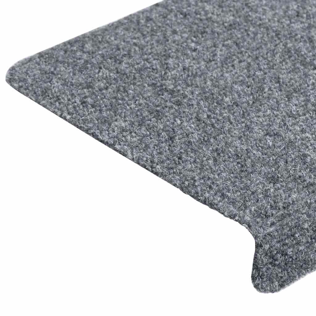 Prostirke za stepenice samoljepljive 30 kom 65x21x4 cm svijetlo sive pravokutne rubove