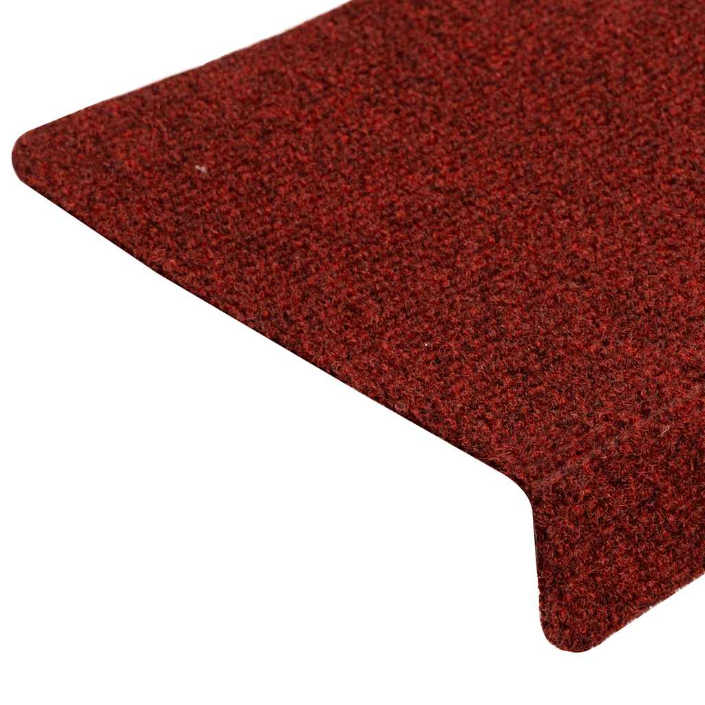 Prostirke za stepenice, samoljepljive, 30 kom, 65x21x4 cm, bordo crvene, pravokutni rub