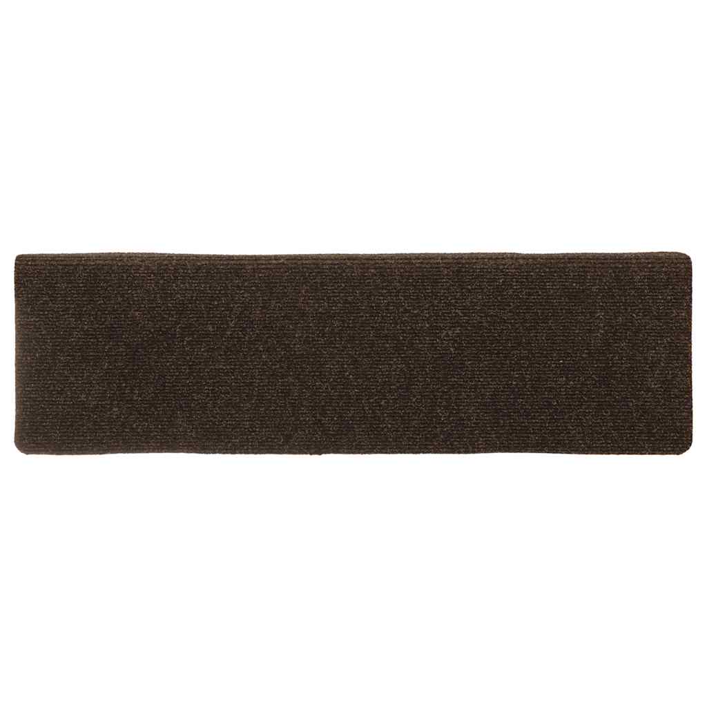 Prostirke za stepenice samoljepljive 30 kom 65x21x4 cm smeđe pravokutne rubove