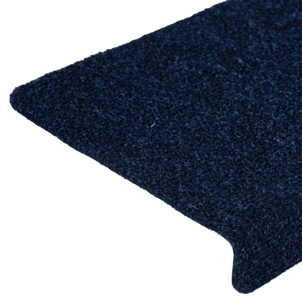 Prostirke za stepenice samoljepljive 30 kom 65x21x4 cm tamnoplave pravokutne rubove