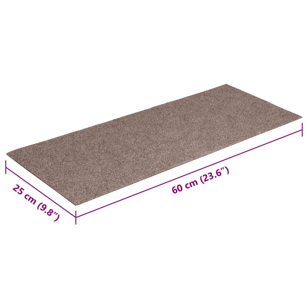Prostirke za stepenice samoljepljive 30 kom 60x25 cm svijetlosmeđe pravokutne