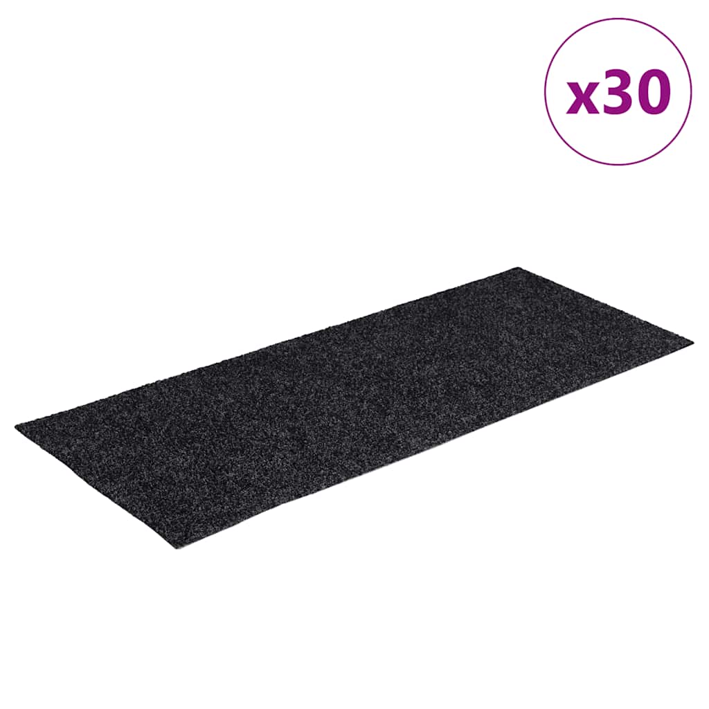 Prostirke za stepenice samoljepljive 30 kom 60x25 cm tamnosive pravokutne