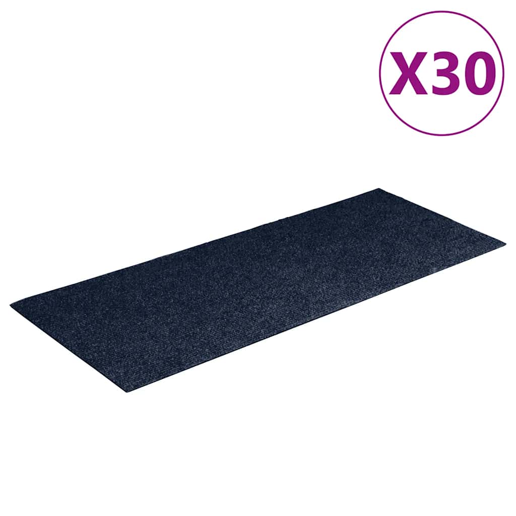 Prostirke za stepenice samoljepljive 30 kom 60x25 cm tamnoplave pravokutne