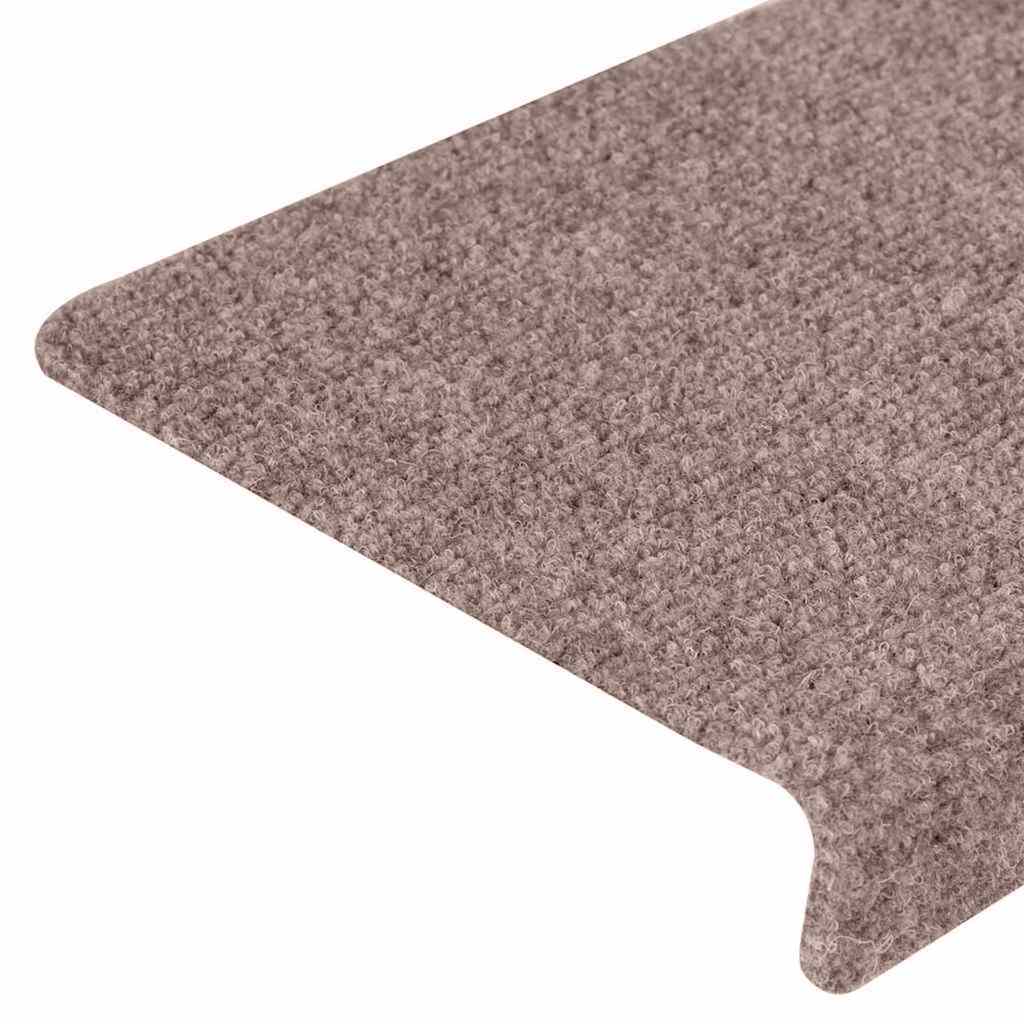 Prostirke za stepenice samoljepljive 20 kom 65x21x4 cm svijetlosmeđa pravokutni rub