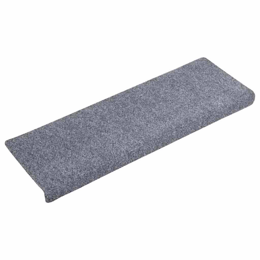 Prostirke za stepenice samoljepljive 20 kom 65x21x4 cm svijetlo sive pravokutne rubove