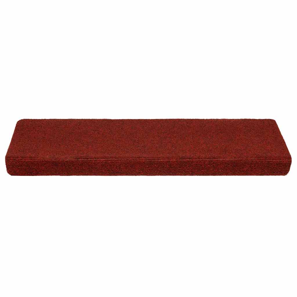 Prostirke za stepenice, samoljepljive, 20 kom., 65x21x4 cm, bordo crvene, pravokutni rub