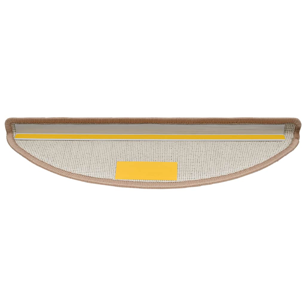 Prostirke za stepenice 30 kom 56x17x3 cm svijetlosmeđe poluokrugle