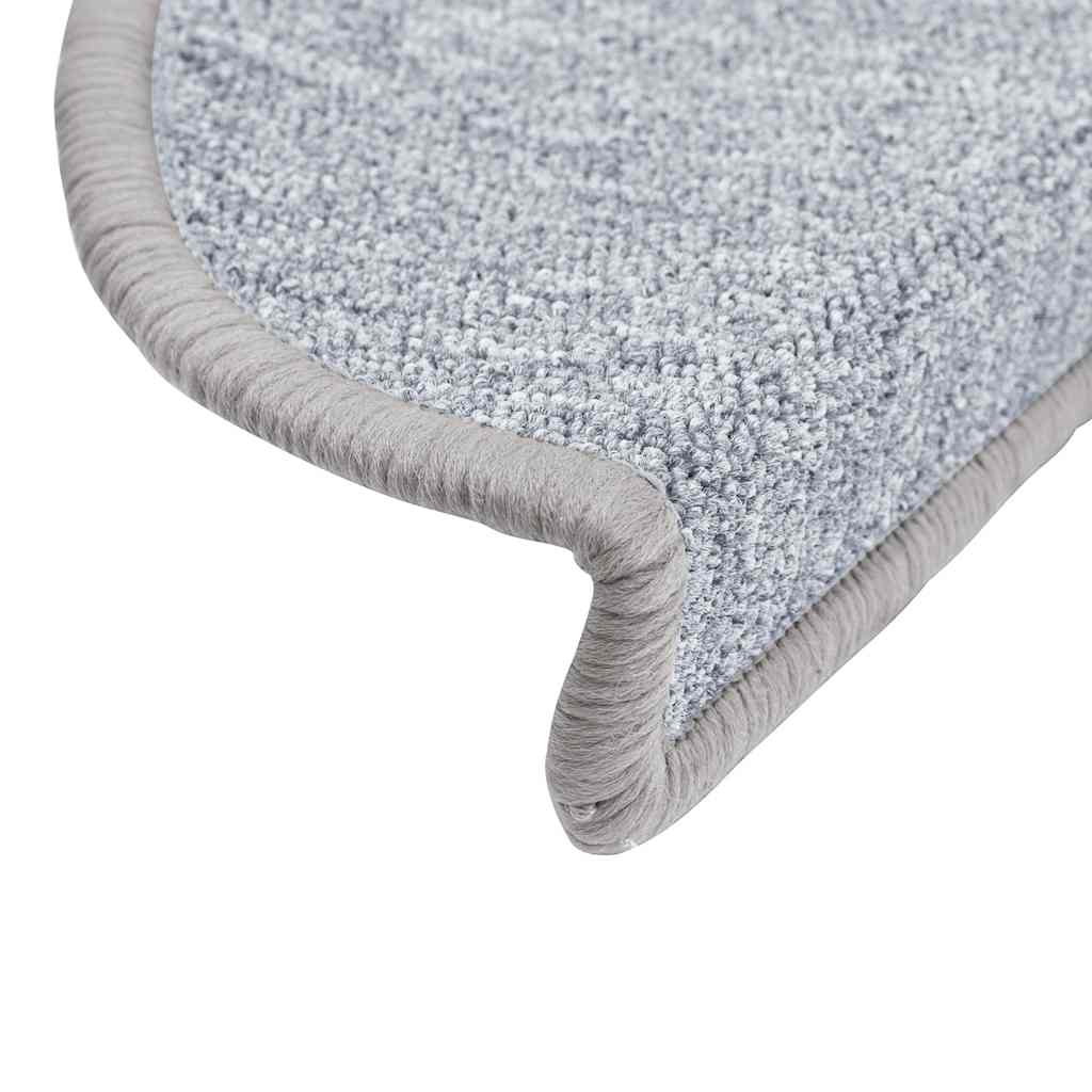 Prostirke za stepenice 30 kom 56x17x3 cm svijetlo sive poluokrugle