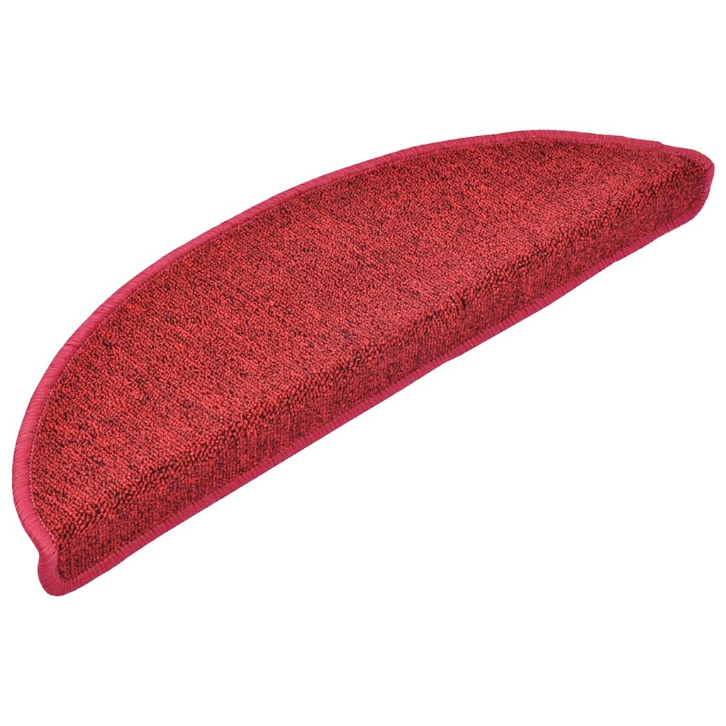 Prostirke za stepenice 30 kom 56x17x3 cm crvene poluokrugle