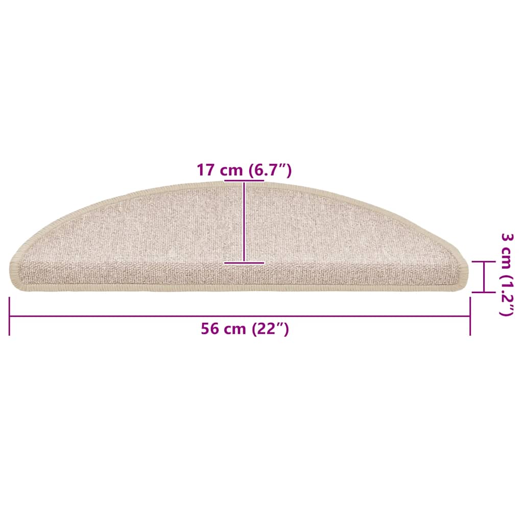 Prostirke za stepenice 30 kom 56x17x3 cm poluokrugle boje taupe