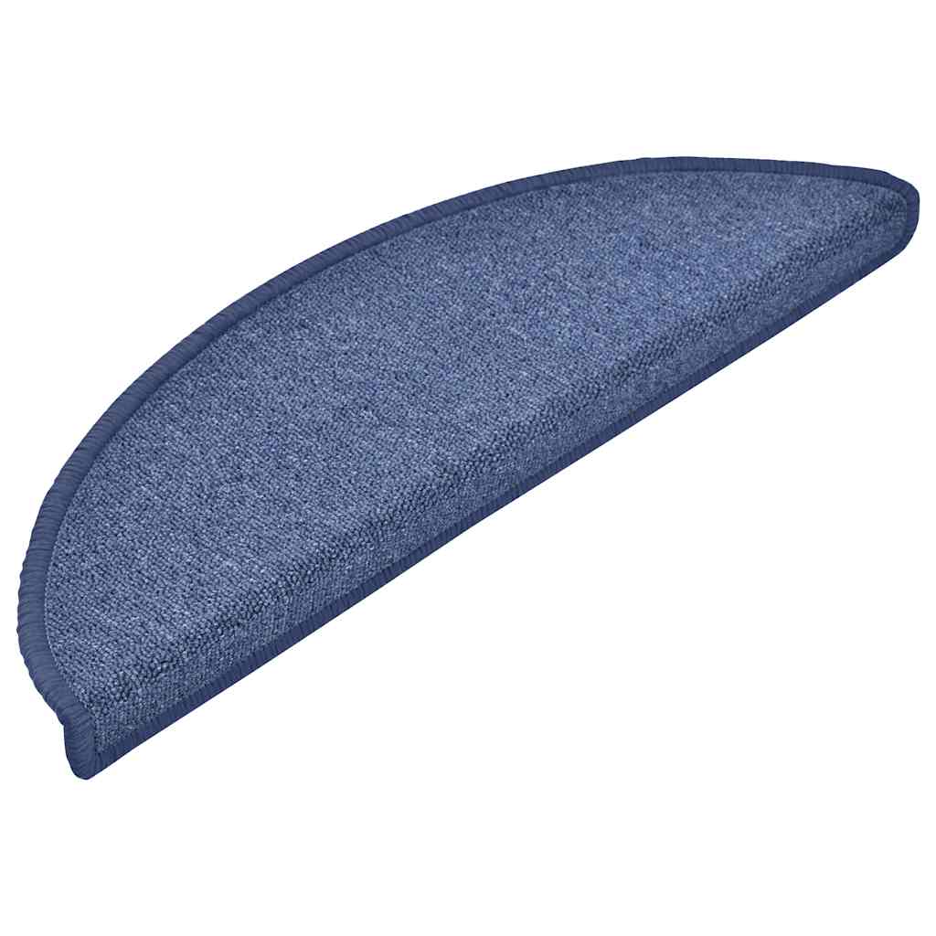 Prostirke za stepenice 30 kom 56x17x3 cm plave poluokrugle