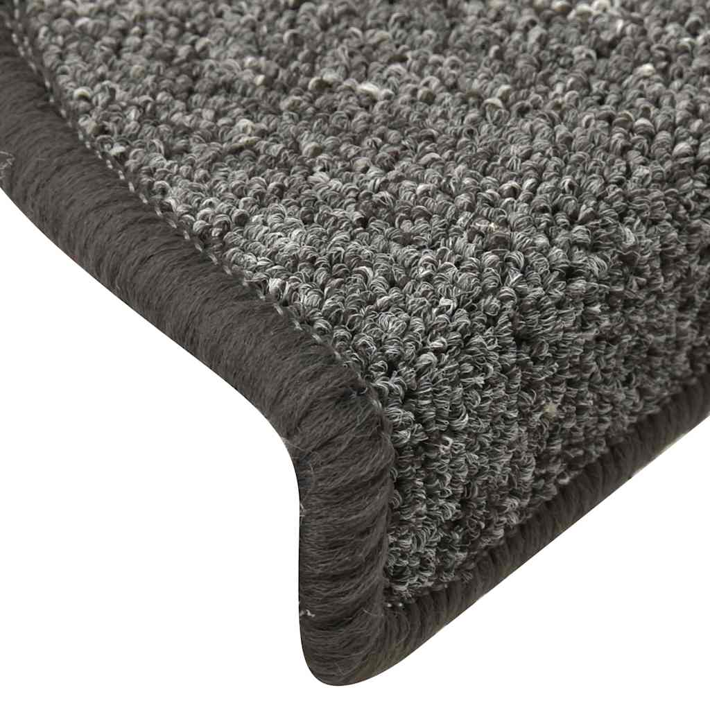 Prostirke za stepenice 30 kom 56x17x3 cm tamno sive poluokrugle