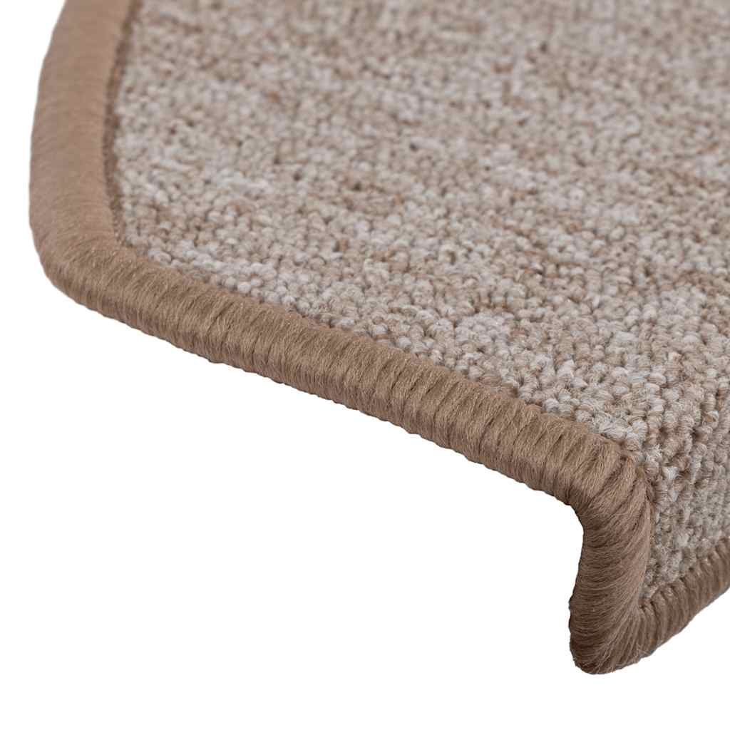 Prostirke za stepenice 30 kom 65x24x4 cm svijetlosmeđe poluokrugle velike