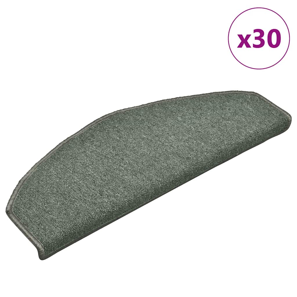 Prostirke za stepenice 30 kom 65x24x4 cm tamnozelene poluokrugle velike
