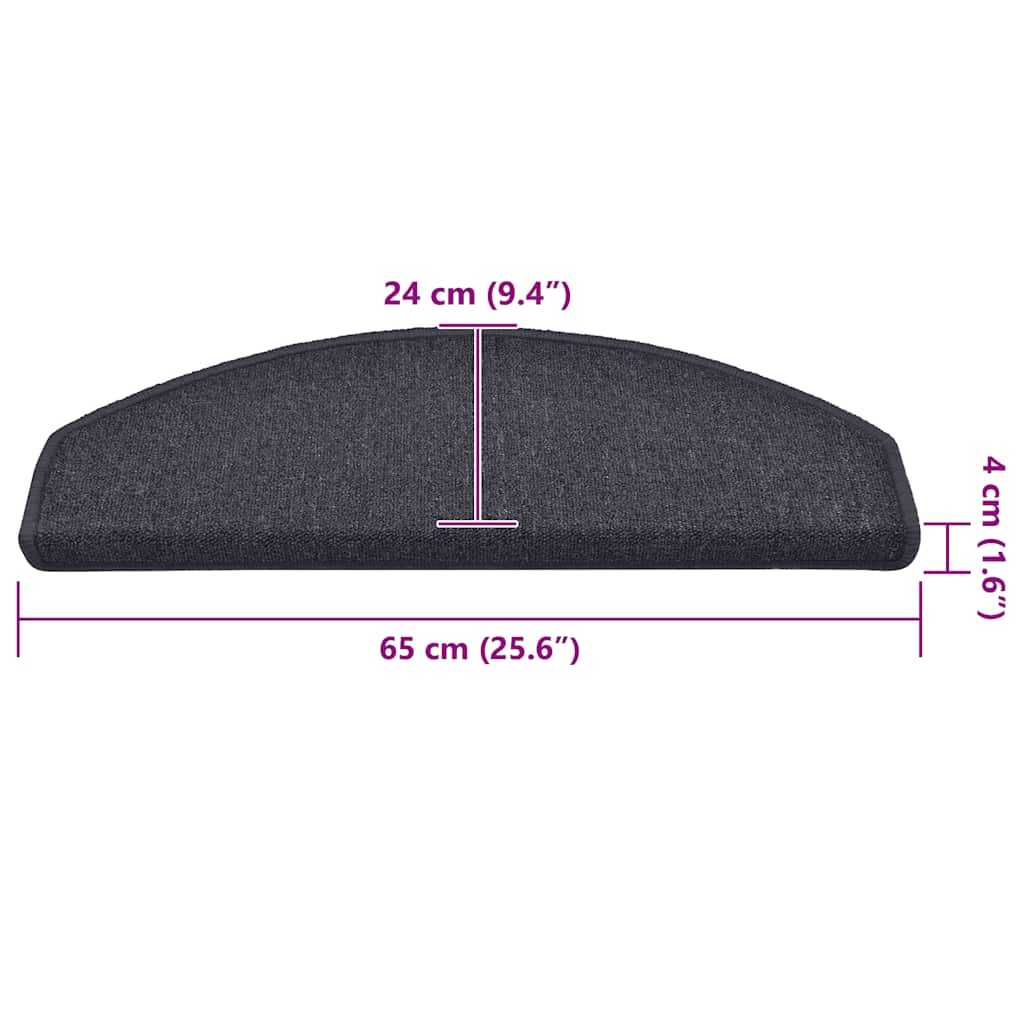 Prostirke za stepenice 30 kom 65x24x4 cm tamno sive i plave poluokrugle velike