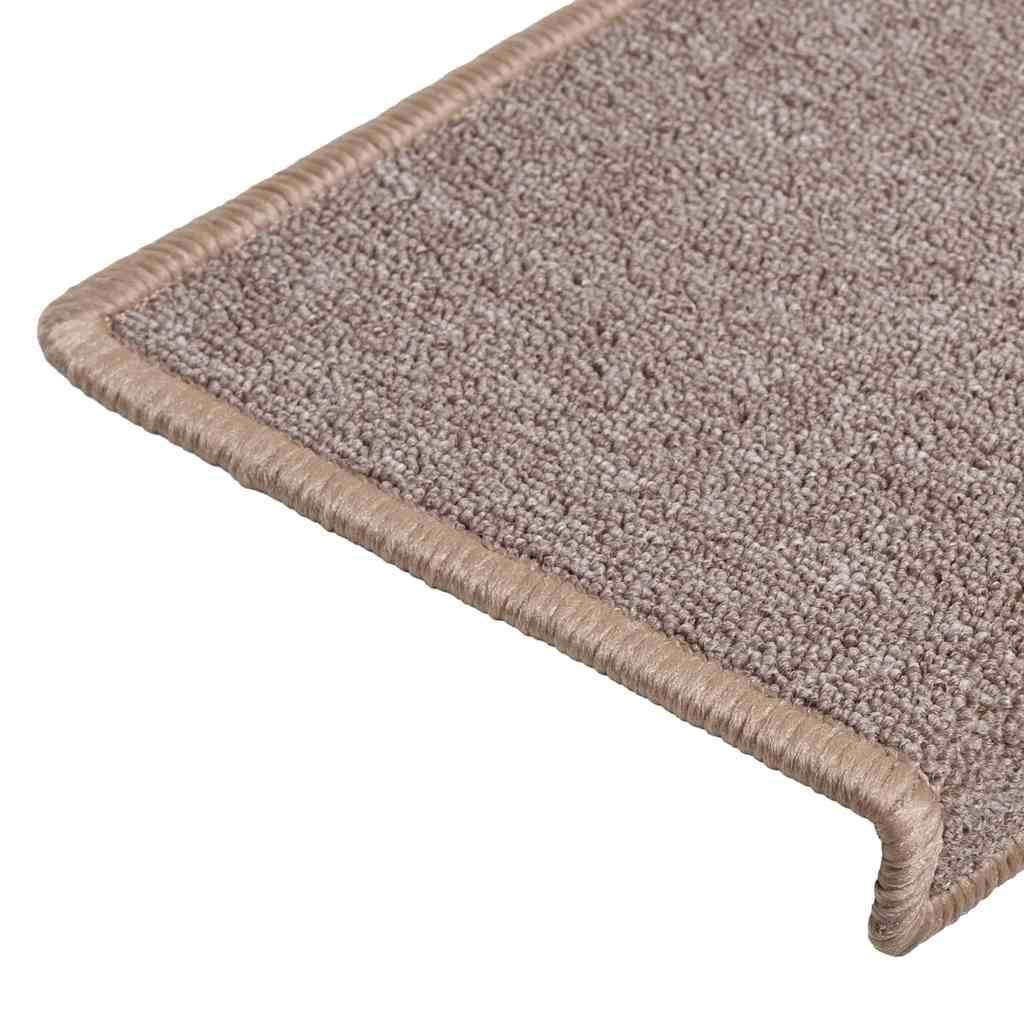 Prostirke za stepenice 30 kom 65x21x4 cm svijetlosmeđe pravokutne rubove