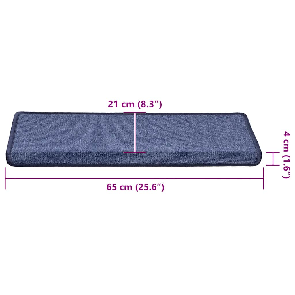 Prostirke za stepenice 30 kom 65x21x4 cm plave pravokutne rubove
