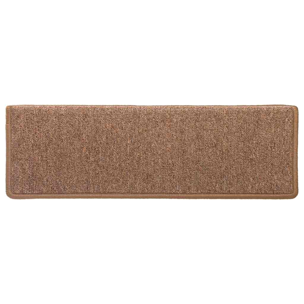 Prostirke za stepenice 30 kom 65x21x4 cm smeđe pravokutne rubove