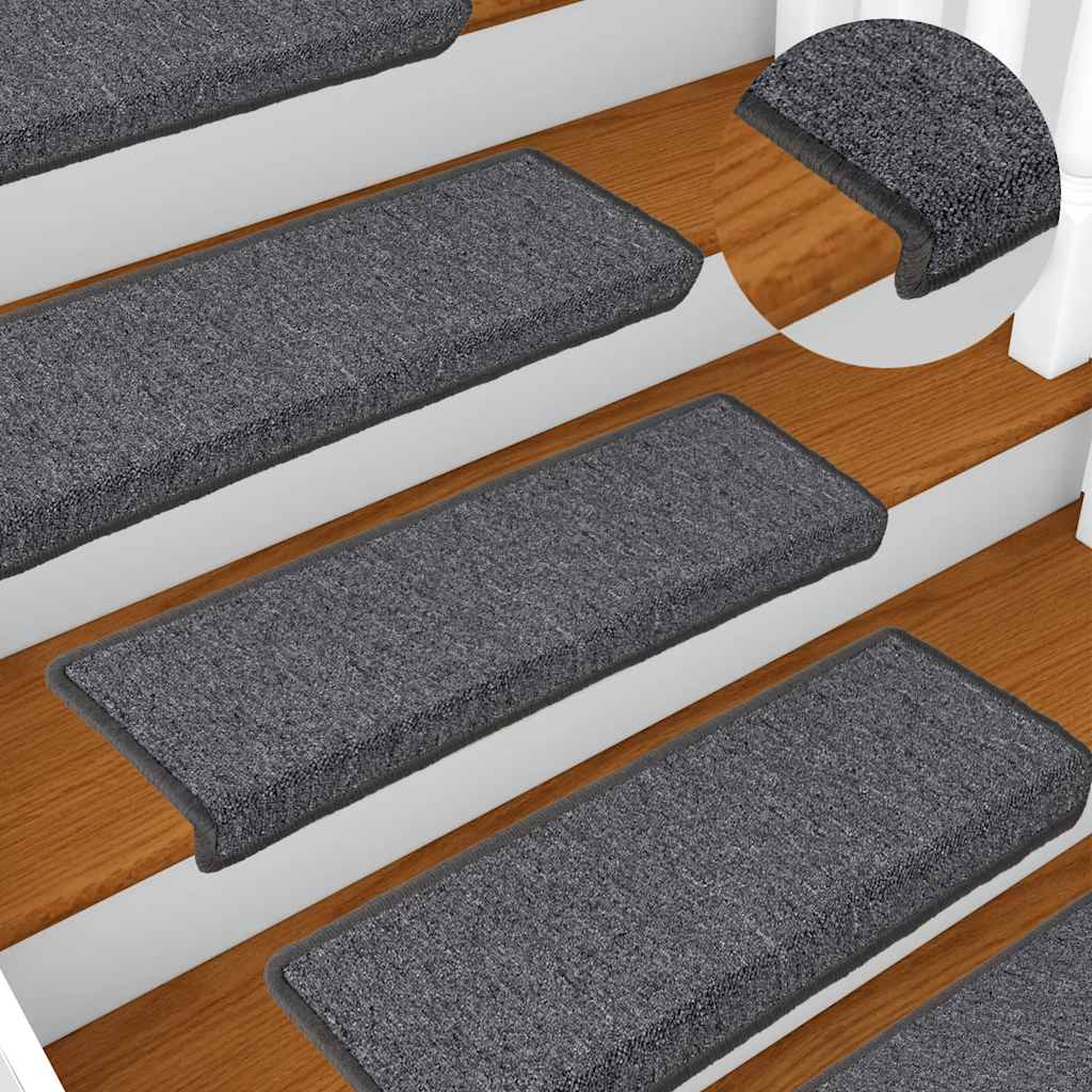Prostirke za stepenice 30 kom 65x21x4 cm tamno sive pravokutne rubove