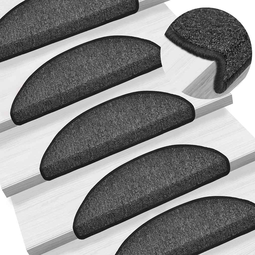 Prostirke za stepenice 20 kom 56x17x3 cm antracit poluokrugle
