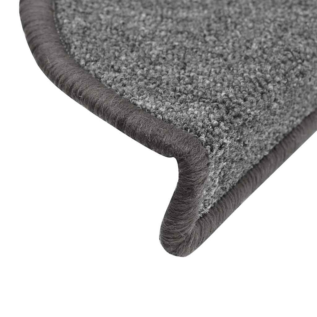 Prostirke za stepenice 20 kom 56x17x3 cm tamno sive poluokrugle