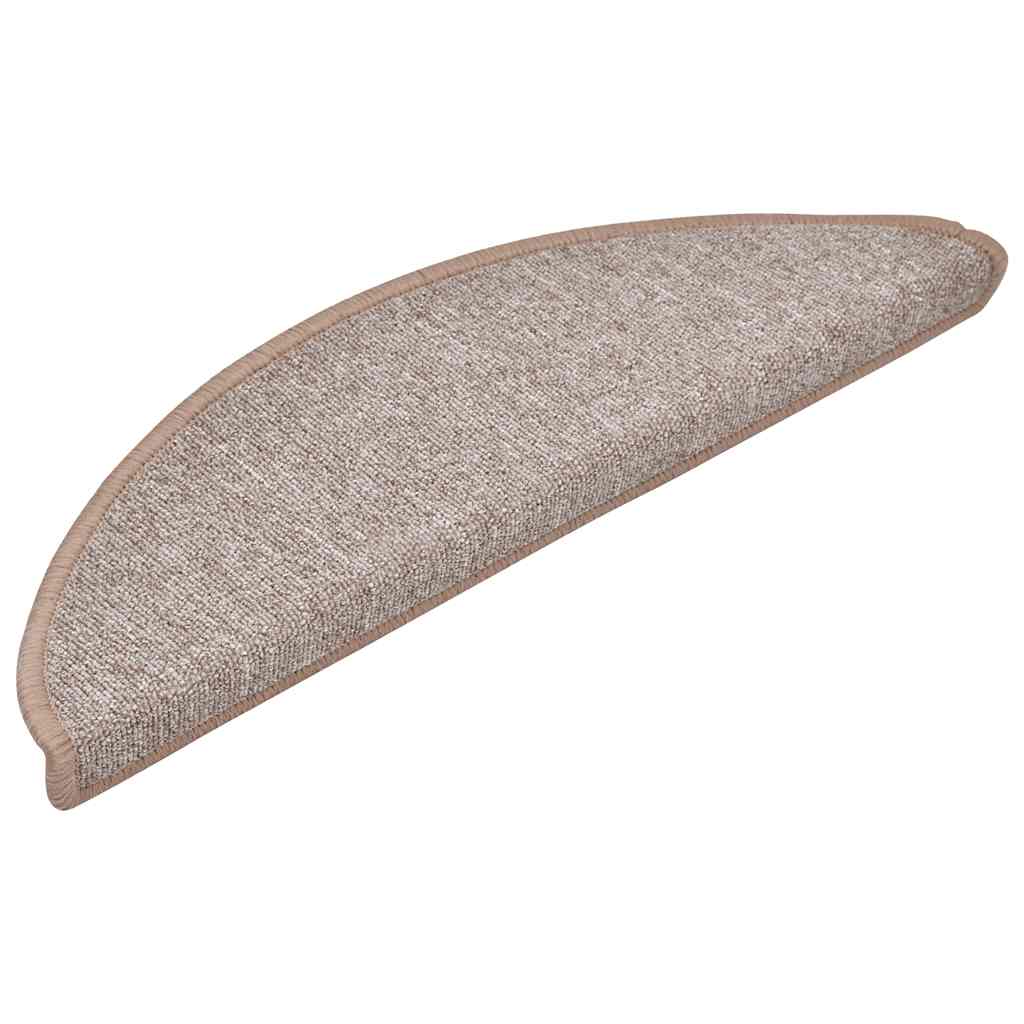 Prostirke za stepenice 20 kom 56x17x3 cm svijetlosmeđe poluokrugle