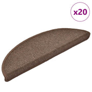 Prostirke za stepenice 20 kom 56x17x3 cm boje kave, poluokrugle