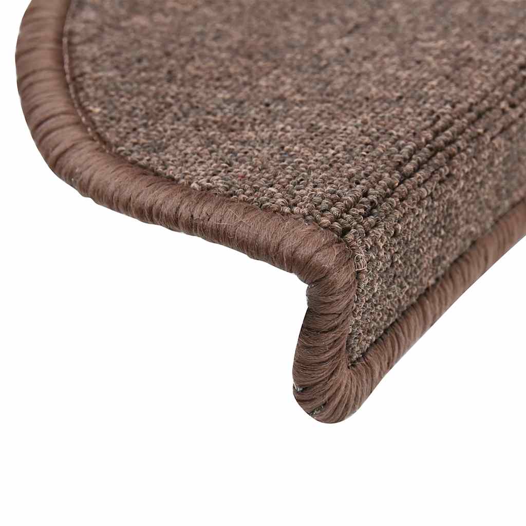 Prostirke za stepenice 20 kom 56x17x3 cm boje kave, poluokrugle