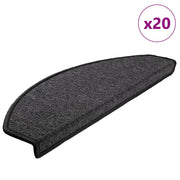 Prostirke za stepenice 20 kom 65x24x4 cm antracit poluokrugle velike