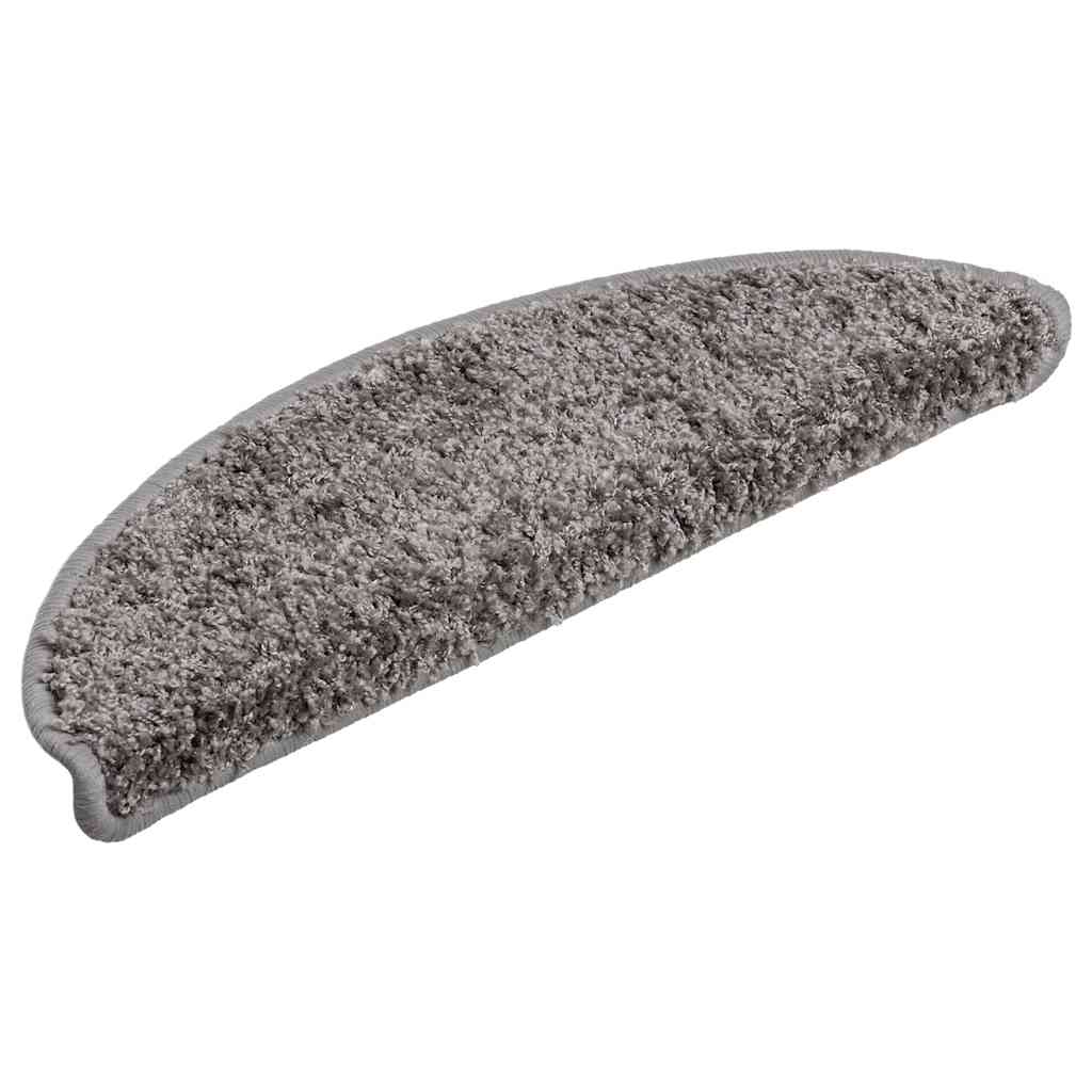 Prostirke za stepenice 30 kom 56x17x3 cm sive poluokrugle